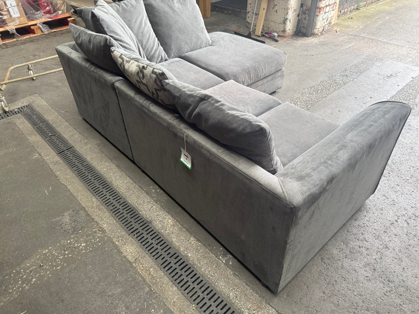 SCS Charcoal Grey L shape sofa FREE DELIVERY