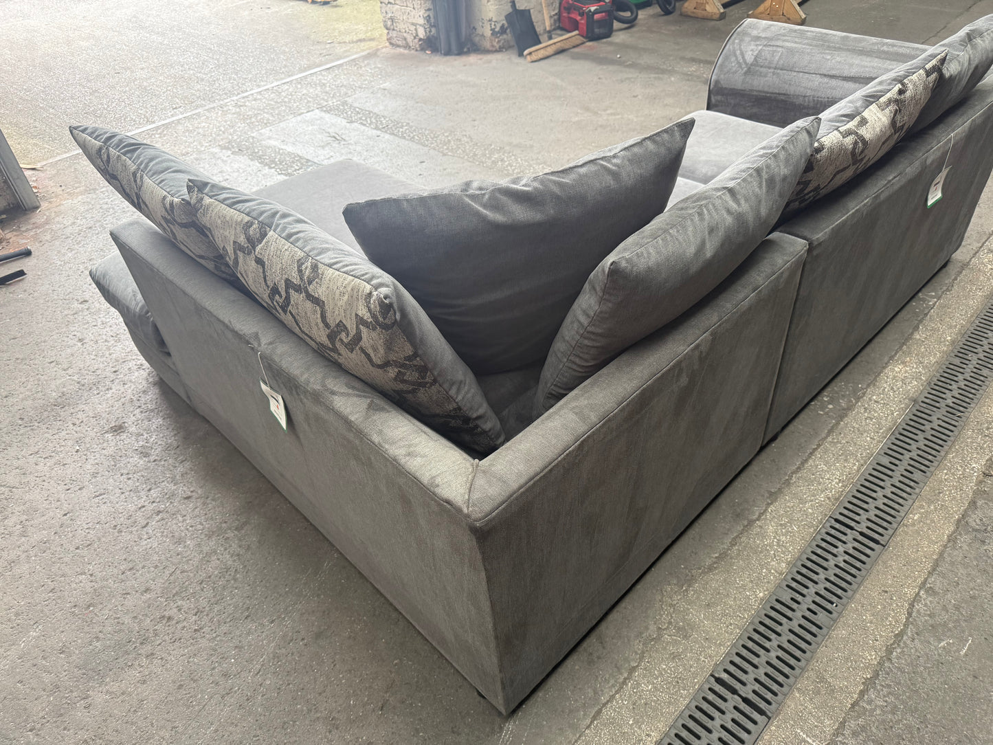 SCS Charcoal Grey L shape sofa FREE DELIVERY