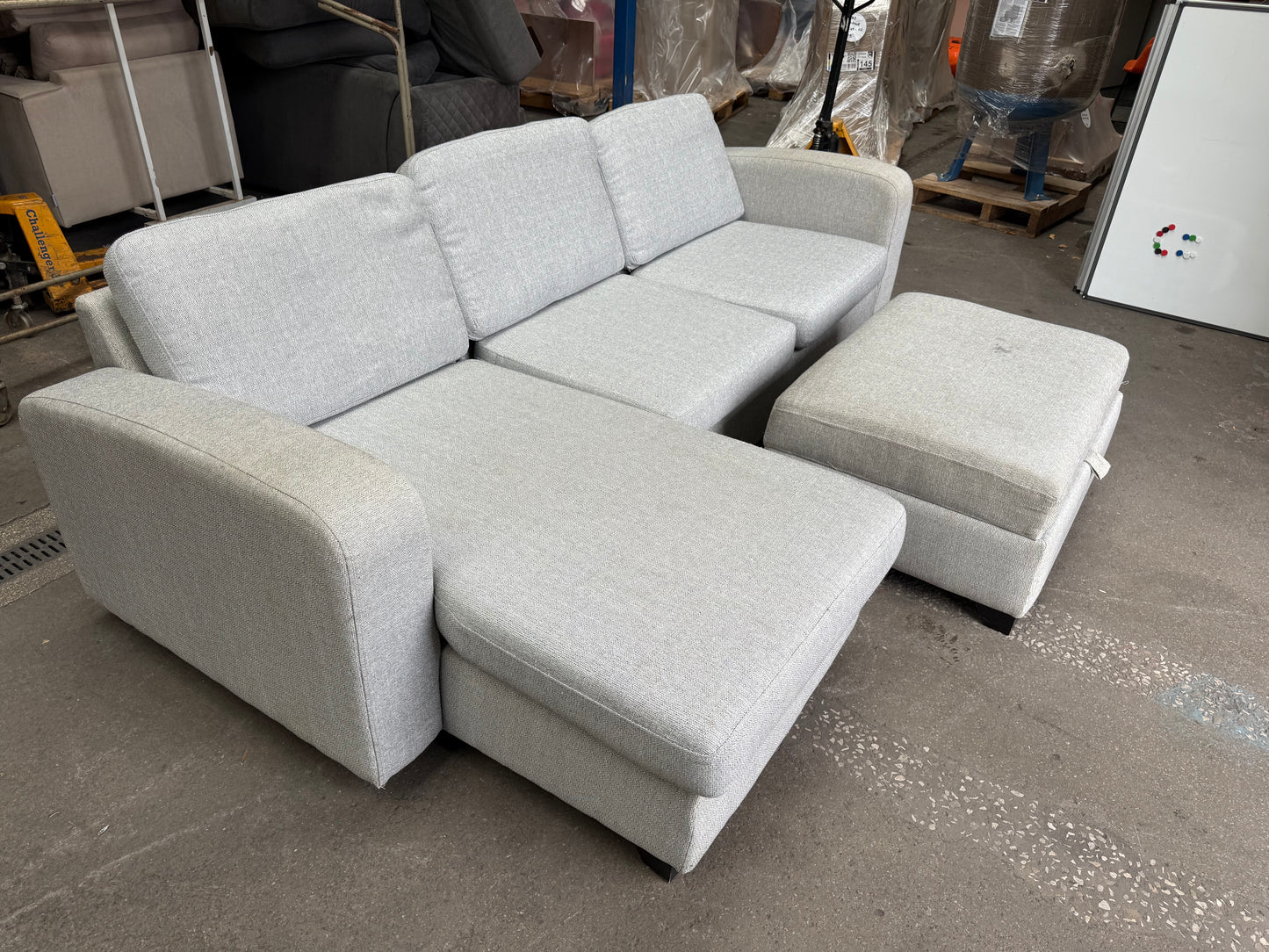 DFS Layla Right hand Grey L shape With Foostool FREE DELIVERY