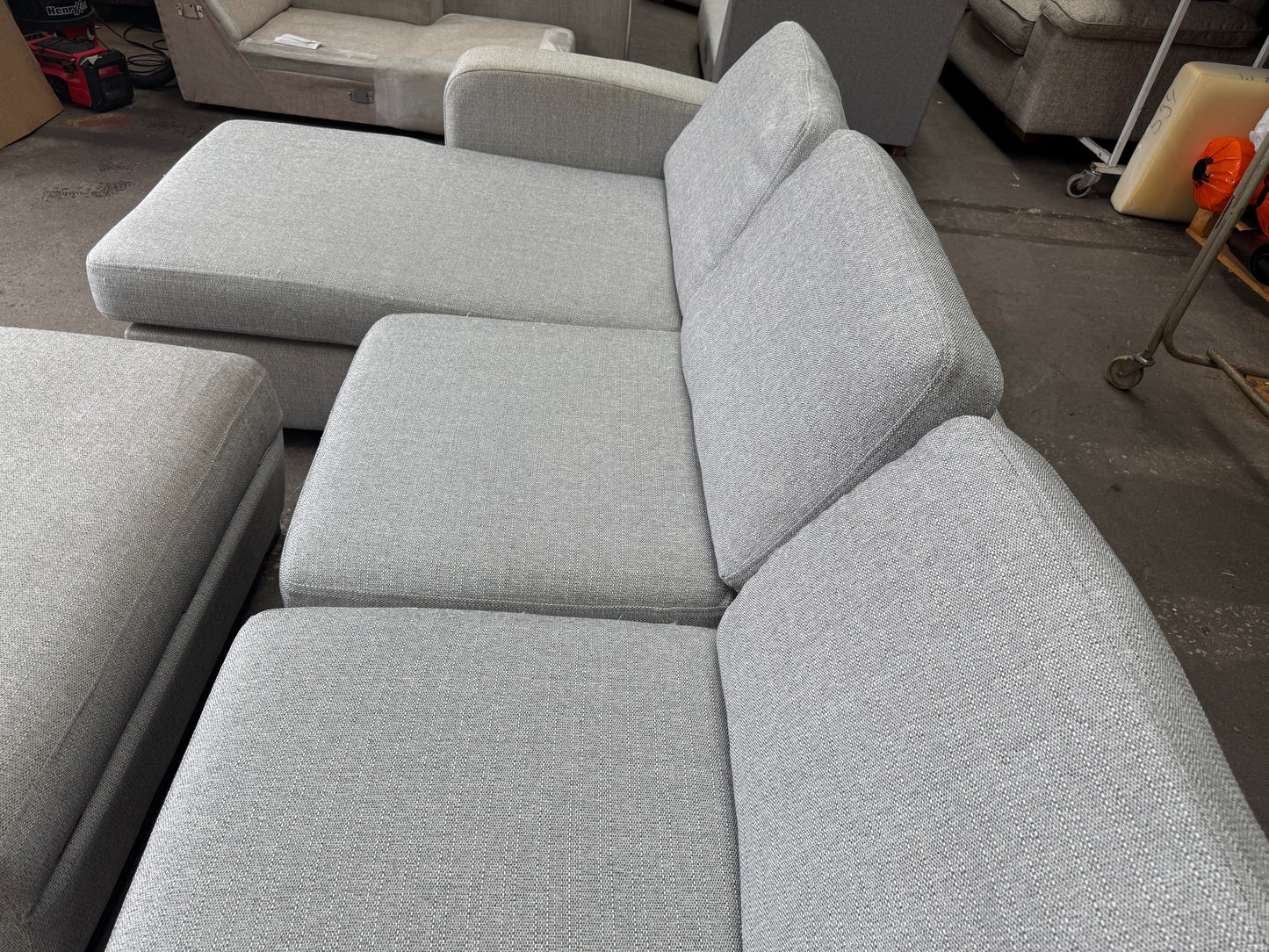 DFS Layla Right hand Grey L shape With Foostool FREE DELIVERY