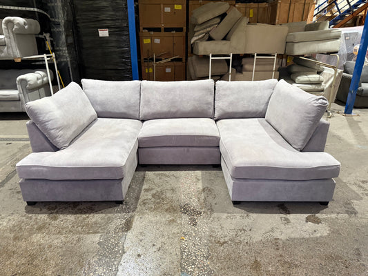 Grey U shape With Foostool FREE DELIVERY